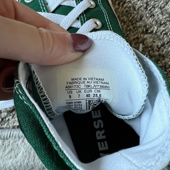 Forest Green Platform High Top Converse - Picture 2 of 3